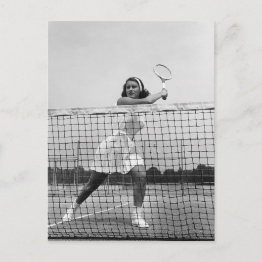 Vrouw Tennis spelen Briefkaart (Voorkant)