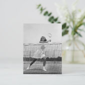 Vrouw Tennis spelen Briefkaart (Staand voorkant)