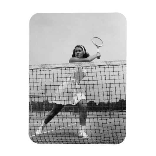 Vrouw Tennis spelen Magneet (Verticaal)