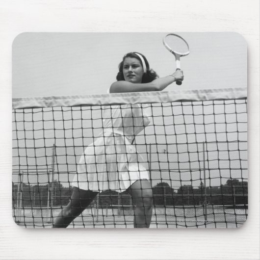 Vrouw Tennis spelen Muismat (Voorkant)