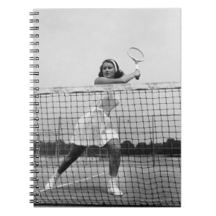 Vrouw Tennis spelen Notitieboek