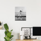 Vrouw Tennis spelen Poster (Thuiskantoor)