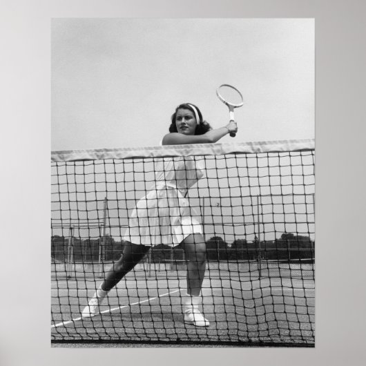 Vrouw Tennis spelen Poster (Voorkant)