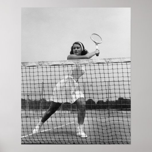 Vrouw Tennis spelen Poster (Voorkant)