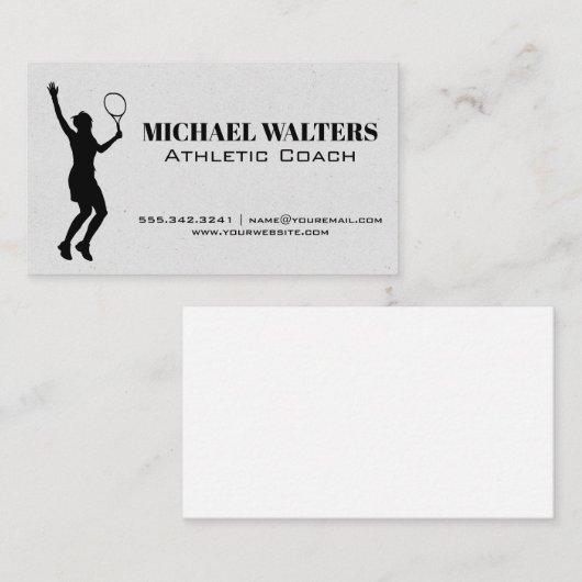 Vrouw Tennis spelen Visitekaartje (Voorkant / Achterkant)