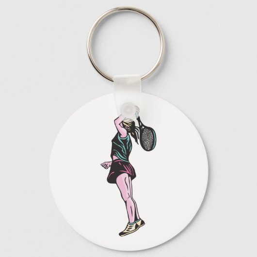 Vrouw tennisser. sleutelhanger (Achterkant)