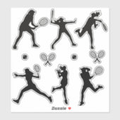 Vrouw tennisspeler in zwart-wit kleur sticker (Vel)