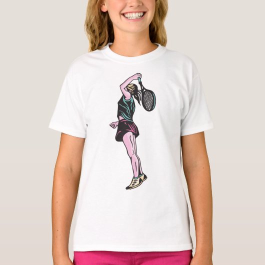 Vrouw Tennisspeler Meisjes T-shirt (Voorkant)