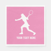 Vrouw tennisspeler silhouette Birthday party Servet (Voorkant)