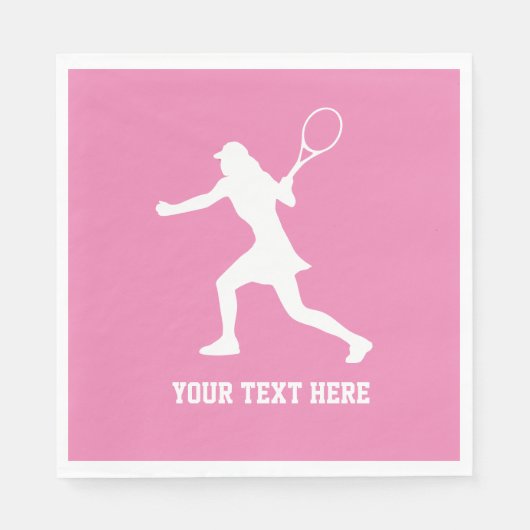 Vrouw tennisspeler silhouette Birthday party Servet (Voorkant)
