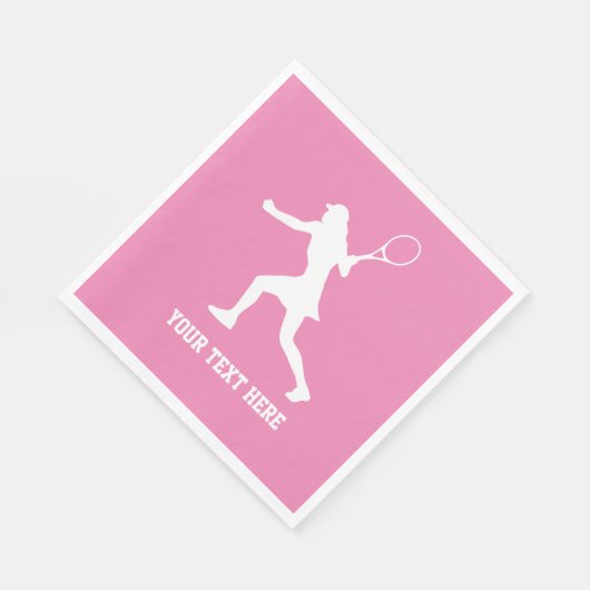 Vrouw tennisspeler silhouette Birthday party Servet (Hoek)