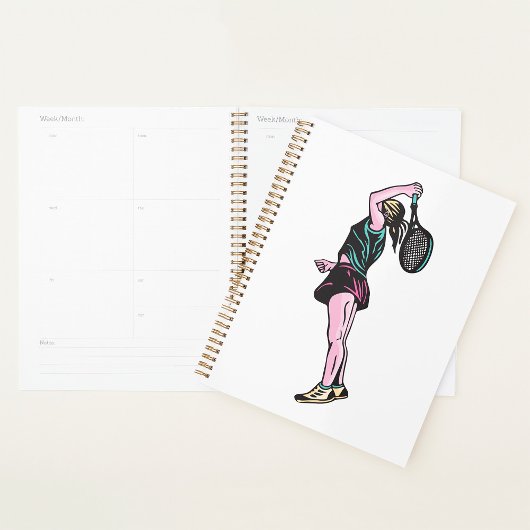 Vrouw Tennisspeler Spiral Planner