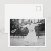  vrouw tennisster op de baan briefkaart (Voorkant / Achterkant)