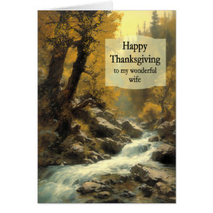 Vrouw Thanksgiving Bos en Stroom