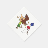 Vrouw Throwing Books Paper Napkins Servet (Hoek)