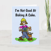 Vrouw timmerman, bouwer verjaardag Kaart (Voorkant)