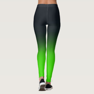 Vrouw Trainer Faded Neon Green en Black Gym Leggings