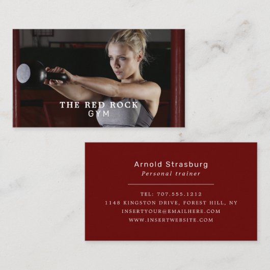 Vrouw Trainer, Personal Trainer, Gym Instructor Visitekaartje (Voorkant / Achterkant)