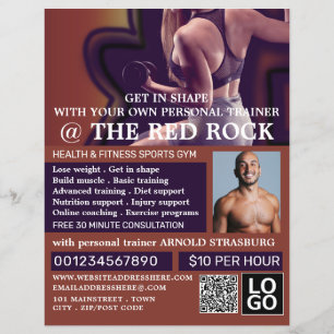 Vrouw trainer, persoonlijke trainer, gym Advertere Flyer