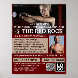 Vrouw trainer, persoonlijke trainer, gym Advertere Poster