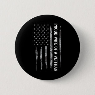 Vrouw_ Trotse vrouw van een veteraan - Amerikaanse Ronde Button 5,7 Cm