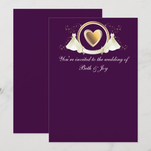 Vrouw trouwuitnodiging kaart (Voorkant / Achterkant)