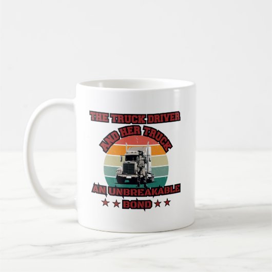 Vrouw Trucker Sterke Road Bond Pride Power Design Koffiemok (Links)