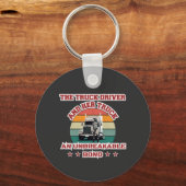 Vrouw Trucker Sterke Road Bond Pride Power Design Sleutelhanger (Voorkant)