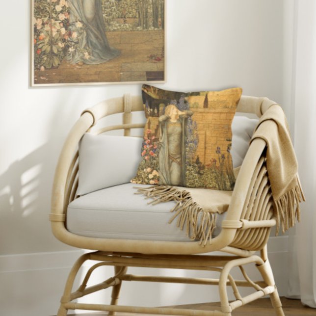  Vrouw Tuinbloem Ephemera Cotvoordcore Kussen (Creator heeft geüpload)