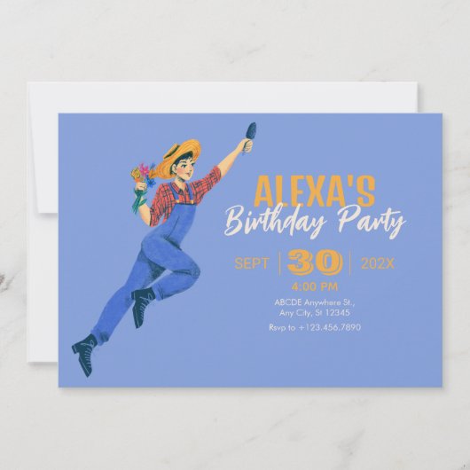 Vrouw tuinman kaart (Voorkant)