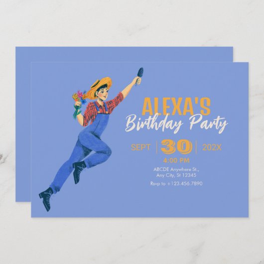 Vrouw tuinman kaart (Voorkant / Achterkant)