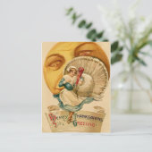  vrouw Turkije en de maan Thanksgiving Briefkaart (Staand voorkant)
