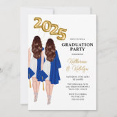 Vrouw Twins afstudeerfeest uitnodiging (Voorkant)