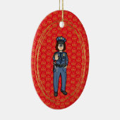 Vrouw U.S. Border Patrol Agent kerstversiering Keramisch Ornament (Rechts)