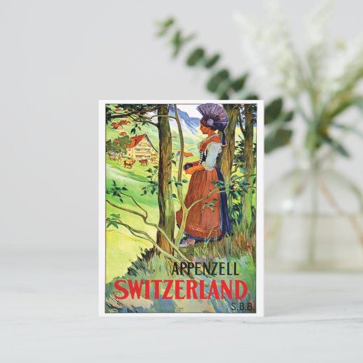Vrouw uit Appenzell, Zwitserland Briefkaart (Staand voorkant)