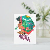 Vrouw uit Arosa, Zwitserland, vintage-reis Briefkaart (Staand voorkant)