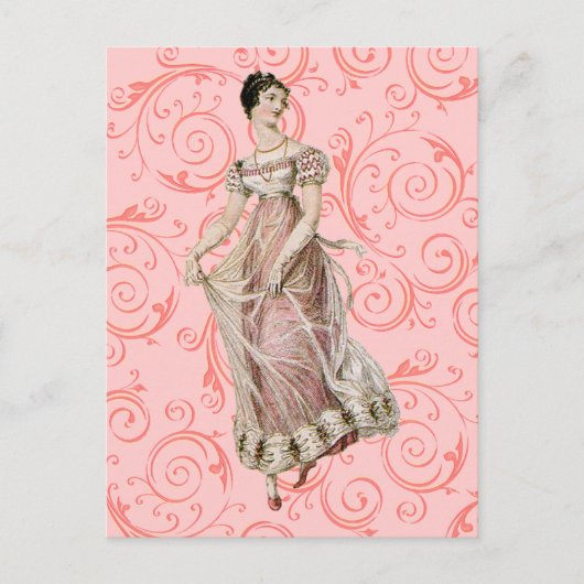 vrouw uit de 19e eeuw briefkaart (Voorkant)