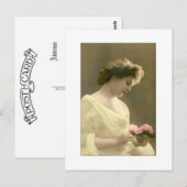 Vrouw uit het victoriaanse tijdperk retrospectief briefkaart (Voorkant / Achterkant)