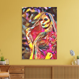 Vrouw uit India Canvas Afdruk