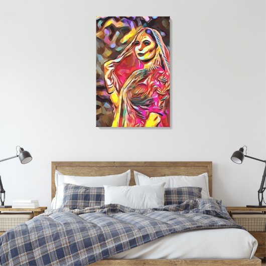 Vrouw uit India Canvas Afdruk (Insitu (Slaapkamer))