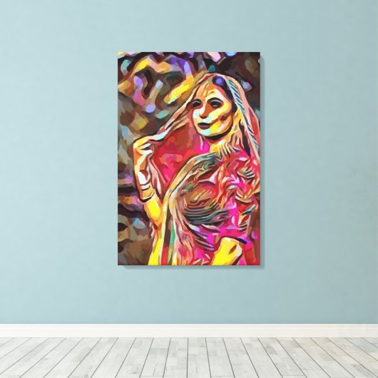 Vrouw uit India Canvas Afdruk (Insitu (Houten vloer))