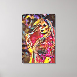 Vrouw uit India Canvas Afdruk