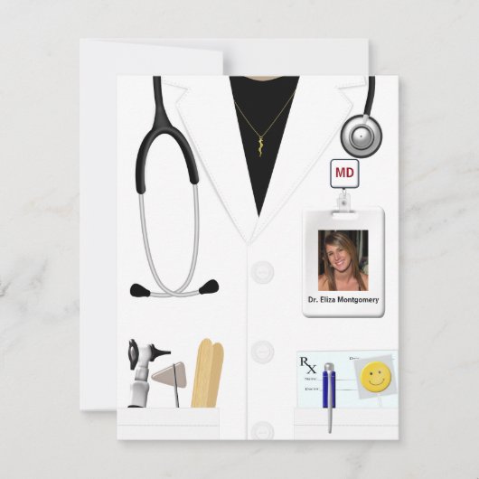 Vrouw - Uitnodiging medische GraduPartij (Voorkant)