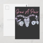 Vrouw Uterus Groeit een bladerbloemovariumfeminist Briefkaart (Voorkant / Achterkant)