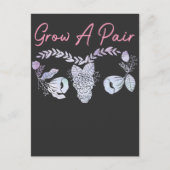 Vrouw Uterus Groeit een bladerbloemovariumfeminist Briefkaart (Voorkant)