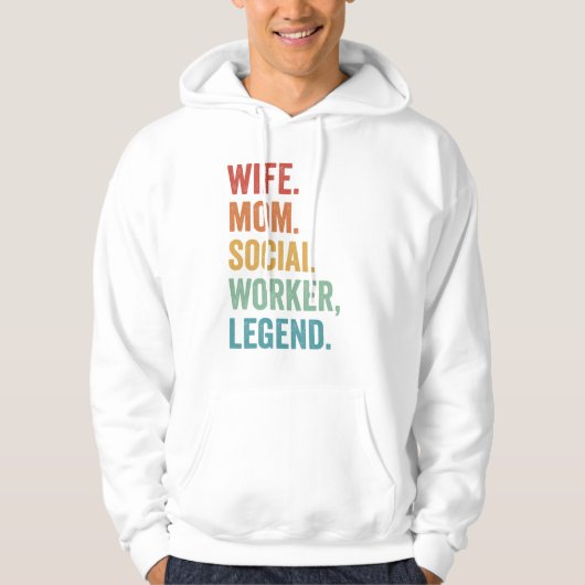 Vrouw vader Sociaal Arbeider Legend Moederdag Retr Hoodie (Voorkant)