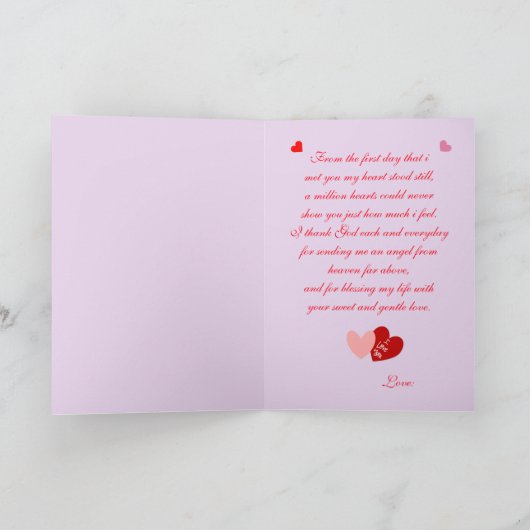 Vrouw Valentijnsdag Kaart (Binnen)