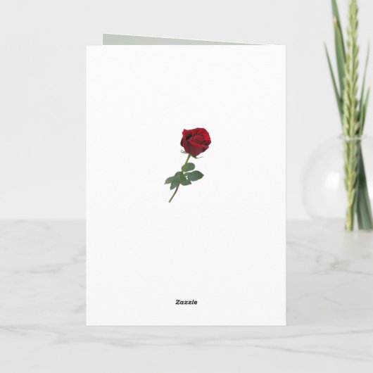 Vrouw Valentijnsdag Red Rose en Hart Kaart (Achterkant)