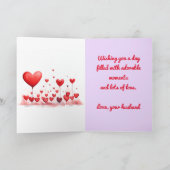 Vrouw Valentijns's Kat Hartkaart Bedankkaart (Binnen)