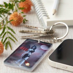 Vrouw vampier demon sleutelhanger